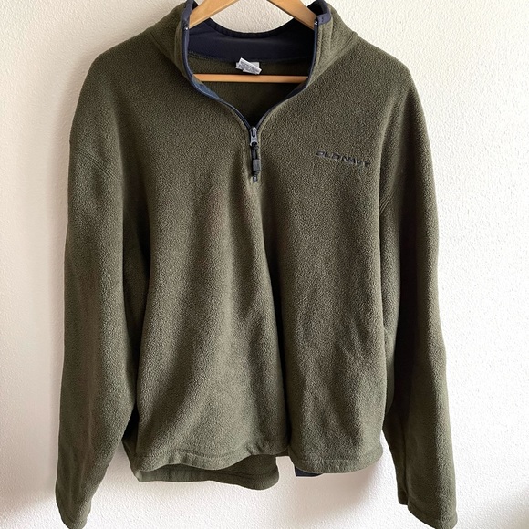 olive green quarter zip pullover - Picture 2 of 2